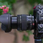 Fujinon XF 16-55 mm f/2.8 R LM WR with the tulip lens hood zoomed to 55 mm..