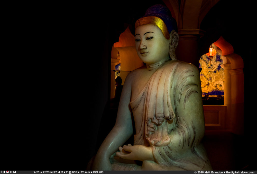 A Buddha in the upper floor of the pagoda at the Kek Lok Si Temple, in Penang.