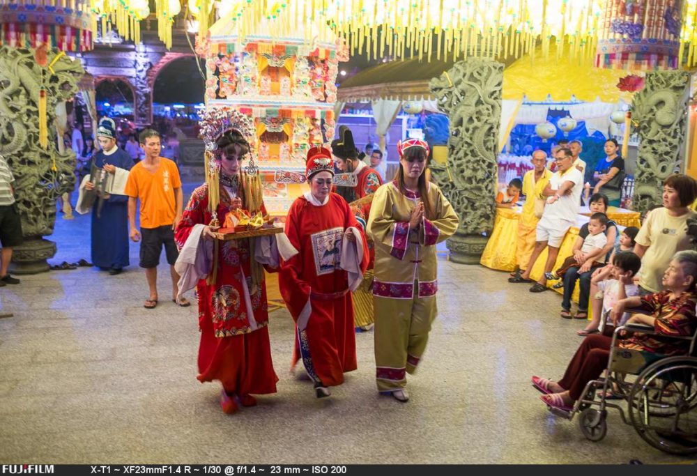 The Chinese drama under the yellow lanterns. Not the best lighting.
