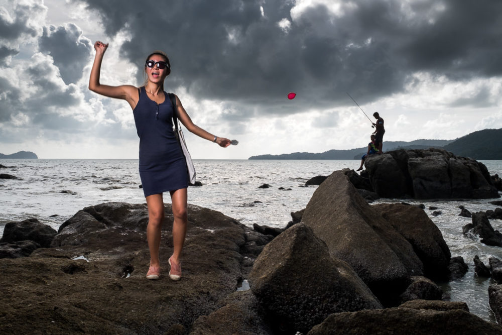 off-camera flash, Jinbie HB600, Expose for the background