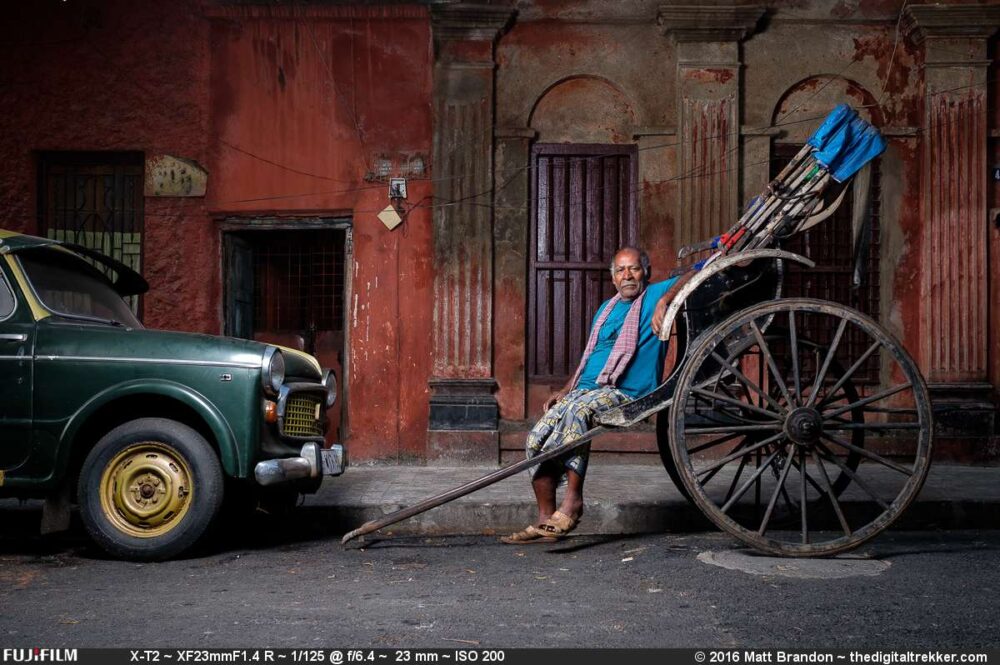 Subhas, a hand pull rickshaw walla.