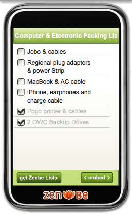 Packing List Revised for iPhone