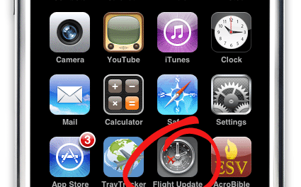 Flight Updater; a great little iPhone app for travelers.