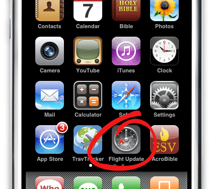 Flight Updater; a great little iPhone app for travelers.